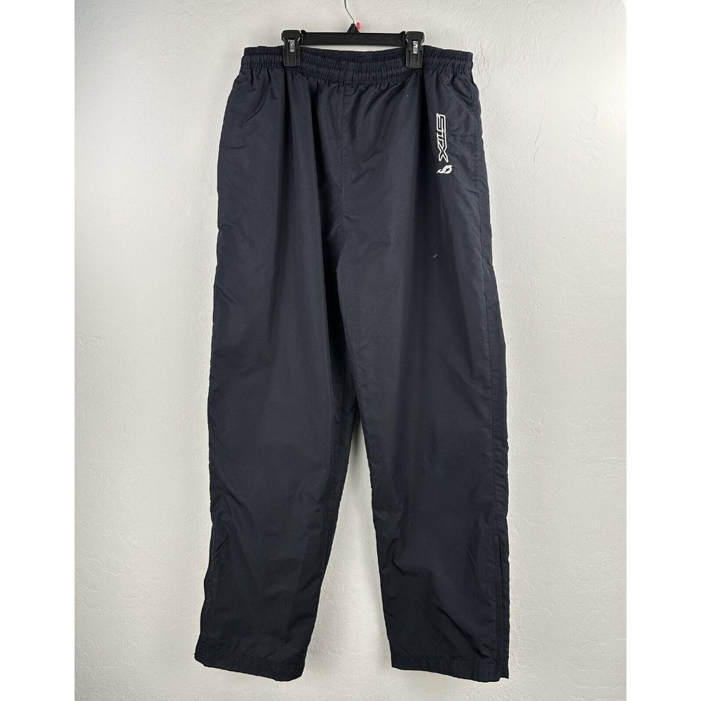 STX Nylon Blend Pants Lined Men XL Blue Pockets Drawstring Athletic Outdoor Wear